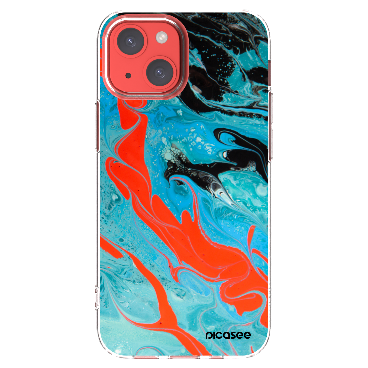 Picasee silikónový prehľadný obal pre Apple iPhone 13 mini - Blue Magma