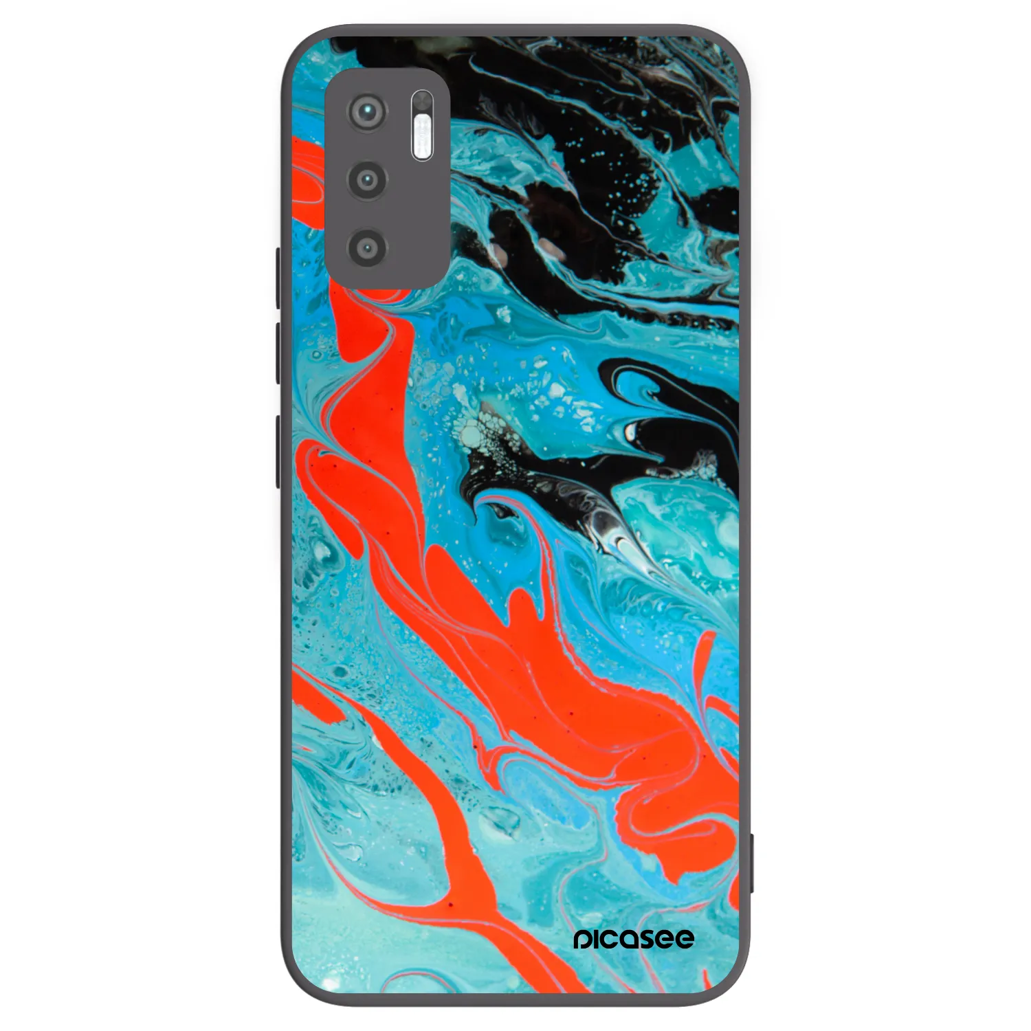 Picasee silikónový čierny obal pre Xiaomi Redmi Note 10 5G - Blue Magma