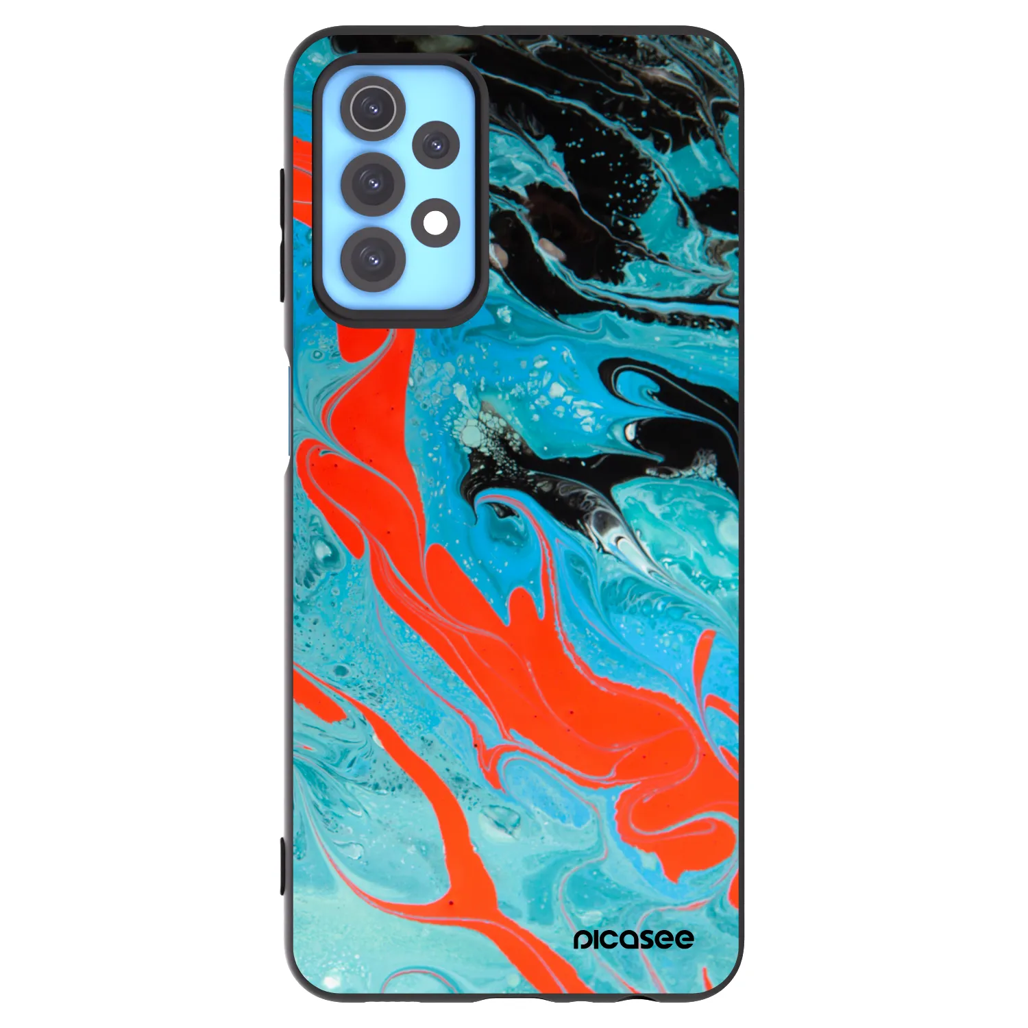 Picasee silikónový čierny obal pre Samsung Galaxy A32 4G SM-A325F - Blue Magma