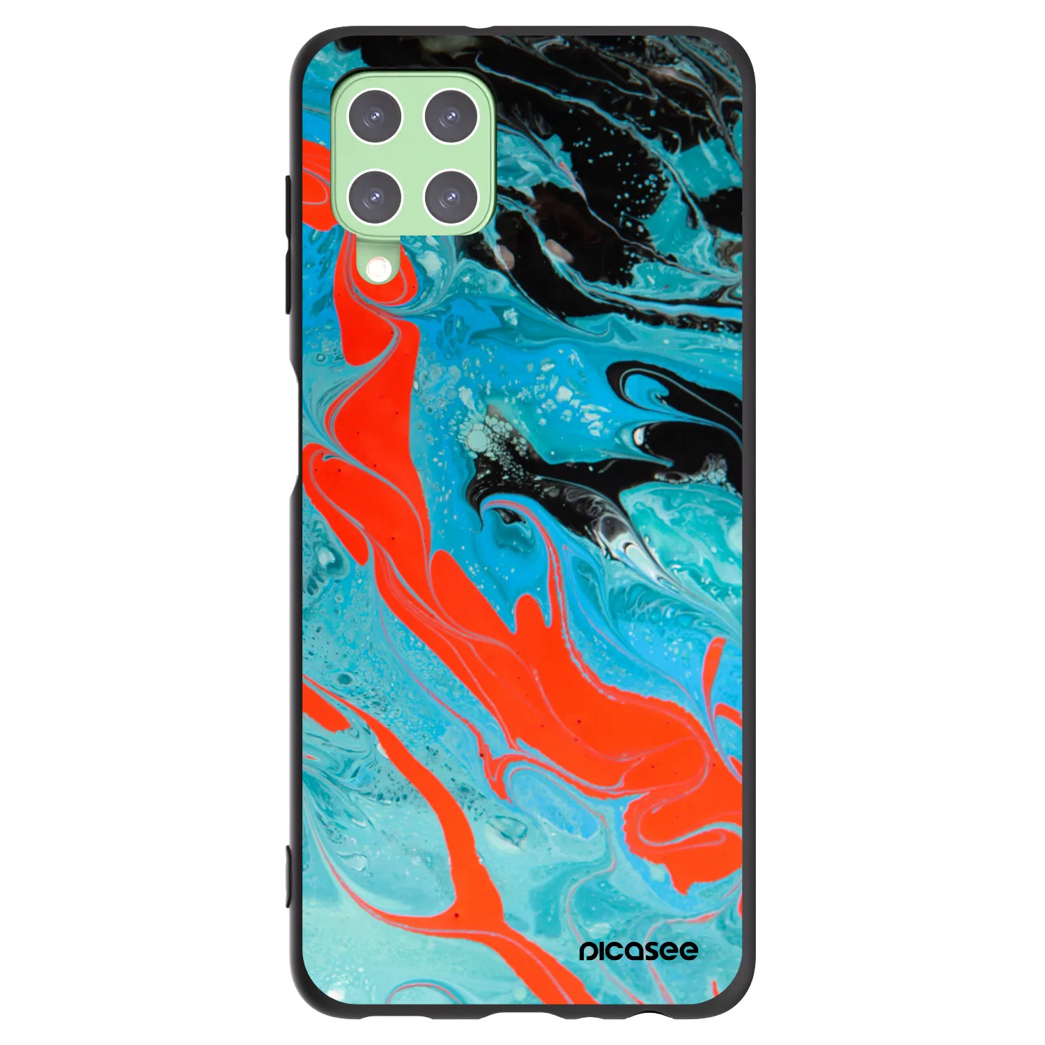 Picasee silikónový čierny obal pre Samsung Galaxy A22 A225F 4G - Blue Magma