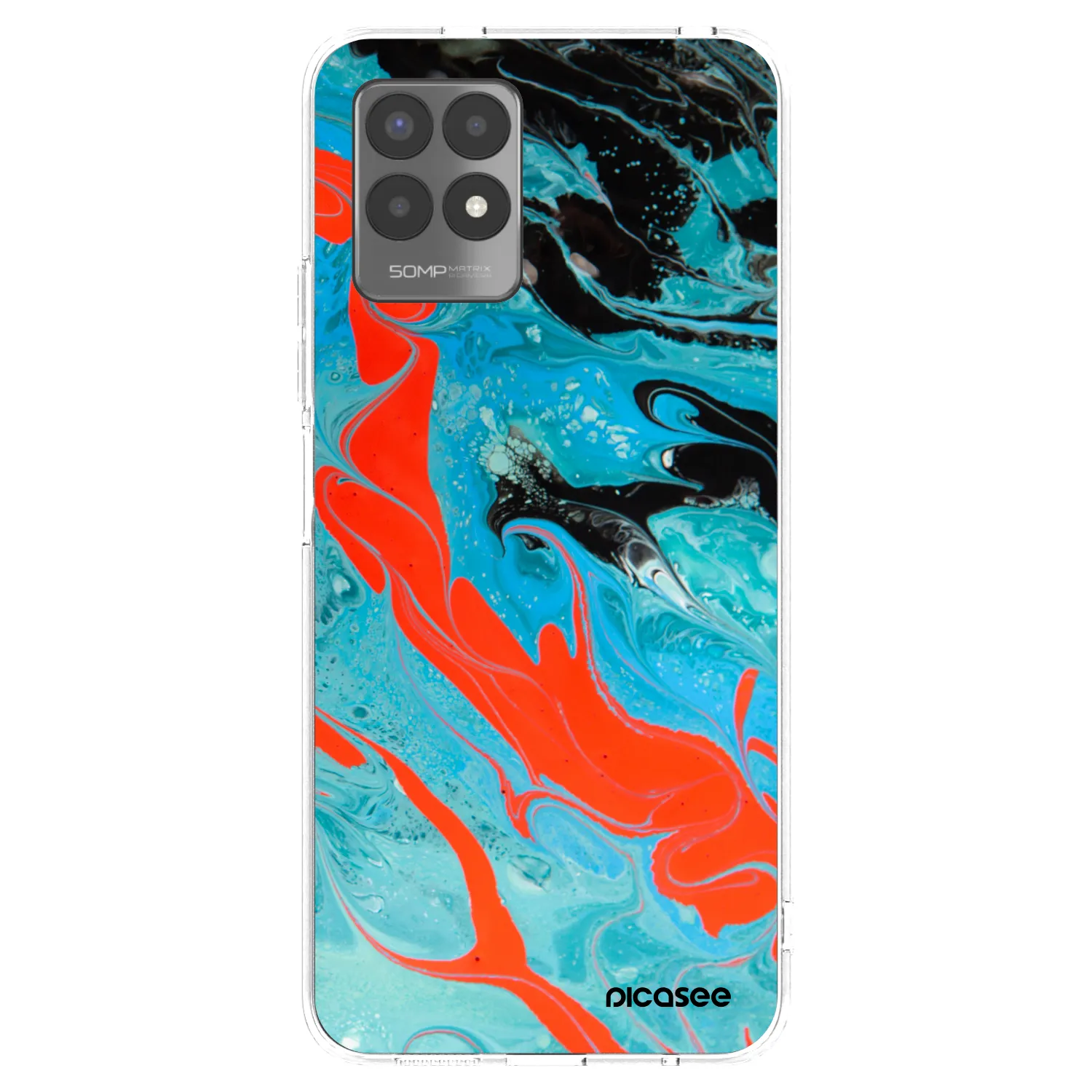 Picasee silikónový prehľadný obal pre Realme 8i - Blue Magma