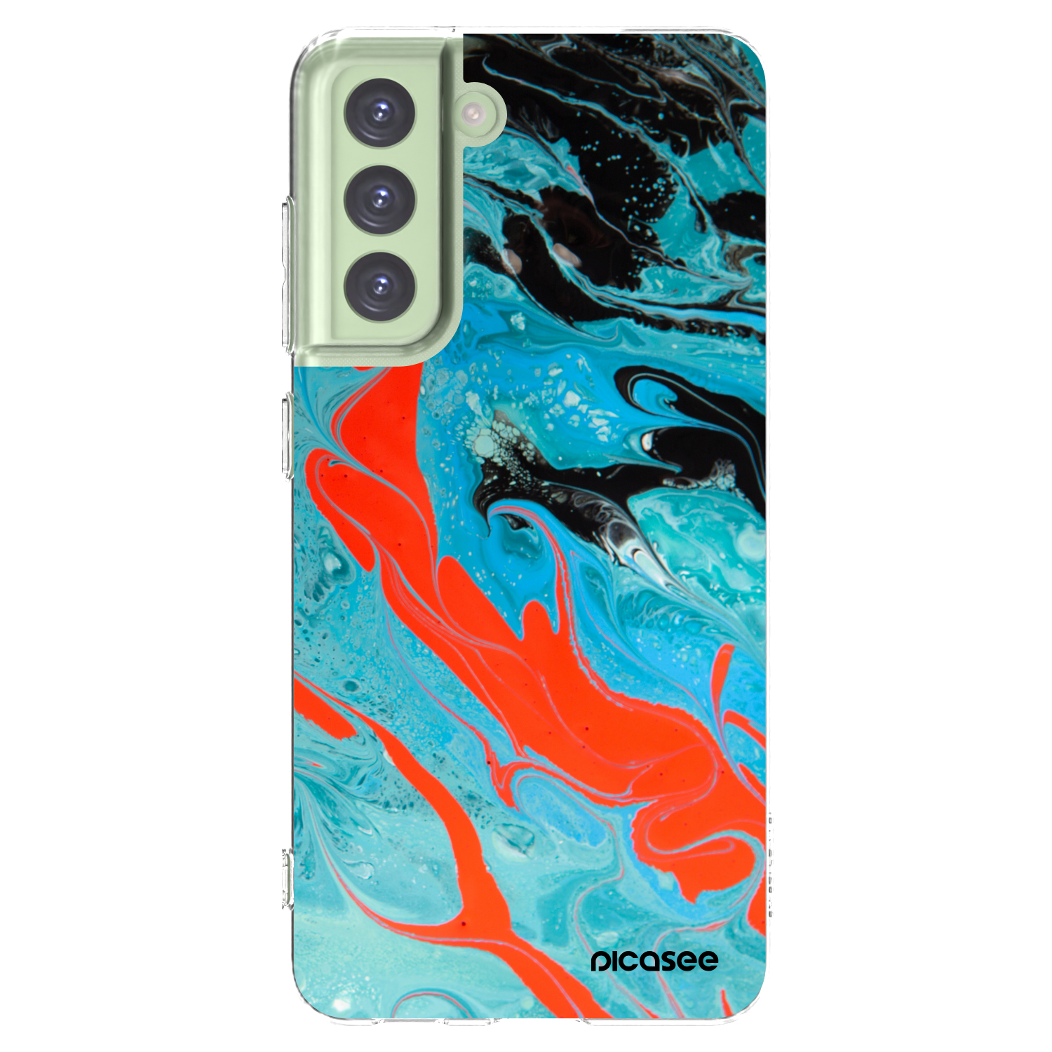 Picasee silikónový prehľadný obal pre Samsung Galaxy S21 FE 5G - Blue Magma