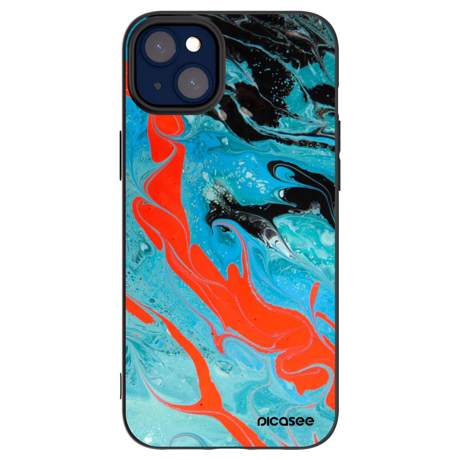Picasee silikónový čierny obal pre Apple iPhone 14 Plus - Blue Magma