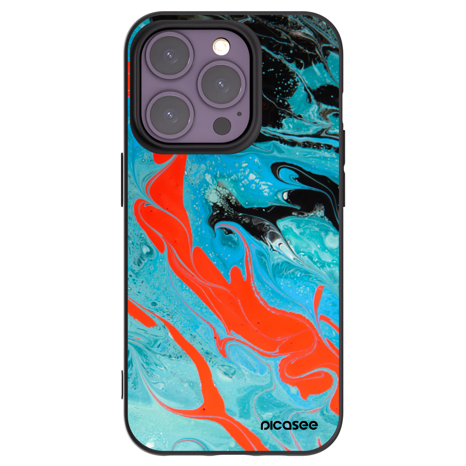 Silikónový čierny obal pre Apple iPhone 14 Pro - Blue Magma