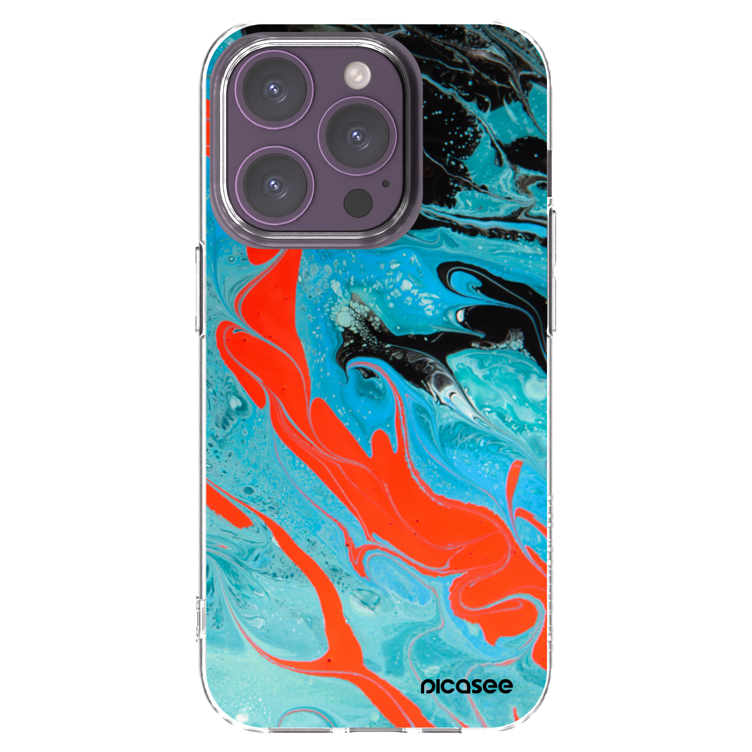 Silikónový prehľadný obal pre Apple iPhone 14 Pro - Blue Magma