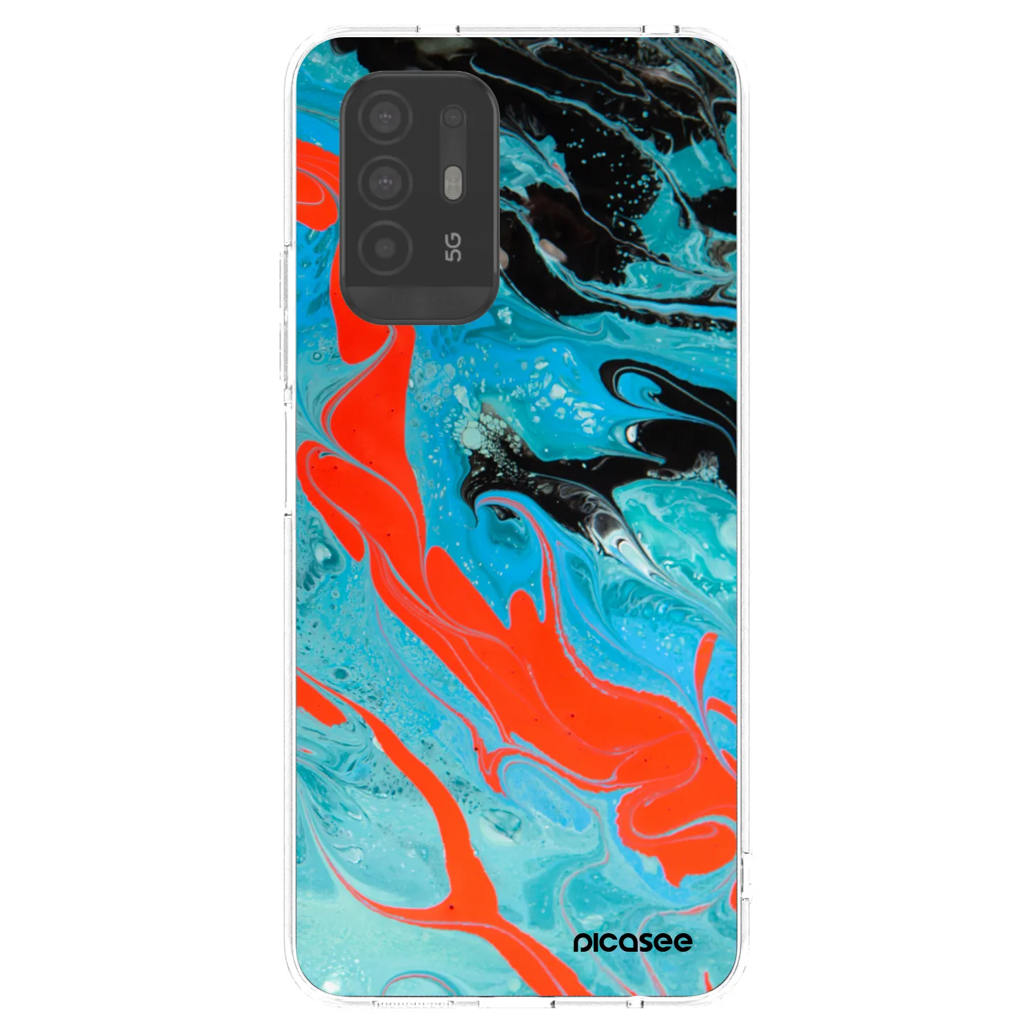 Picasee silikónový prehľadný obal pre OPPO A94 5G - Blue Magma