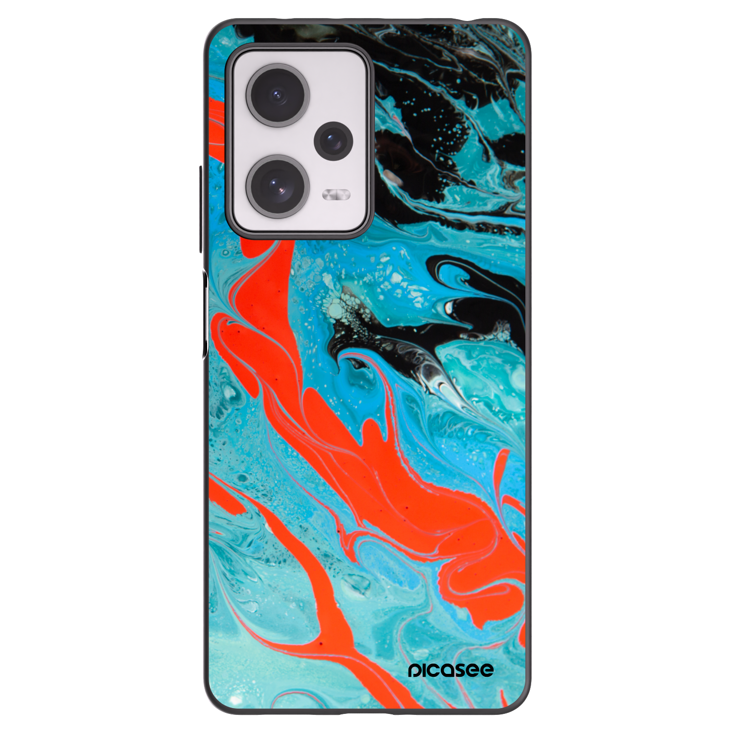 Picasee silikónový čierny obal pre Xiaomi Redmi Note 12 Pro+ 5G - Blue Magma