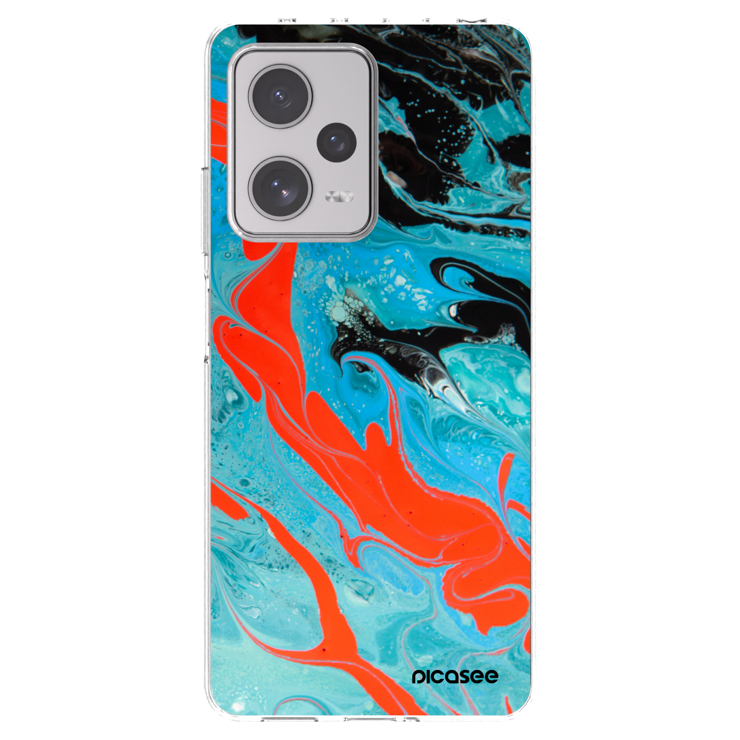 Picasee silikónový prehľadný obal pre Xiaomi Redmi Note 12 Pro+ 5G - Blue Magma