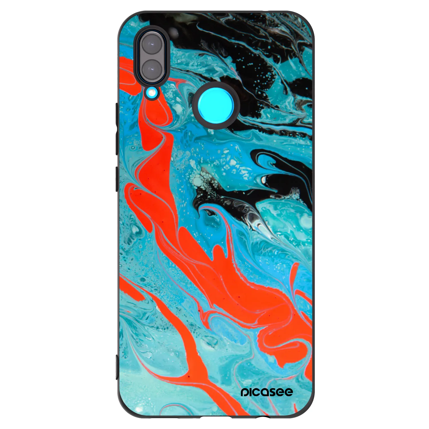 Picasee silikónový čierny obal pre Huawei Nova 3 - Blue Magma