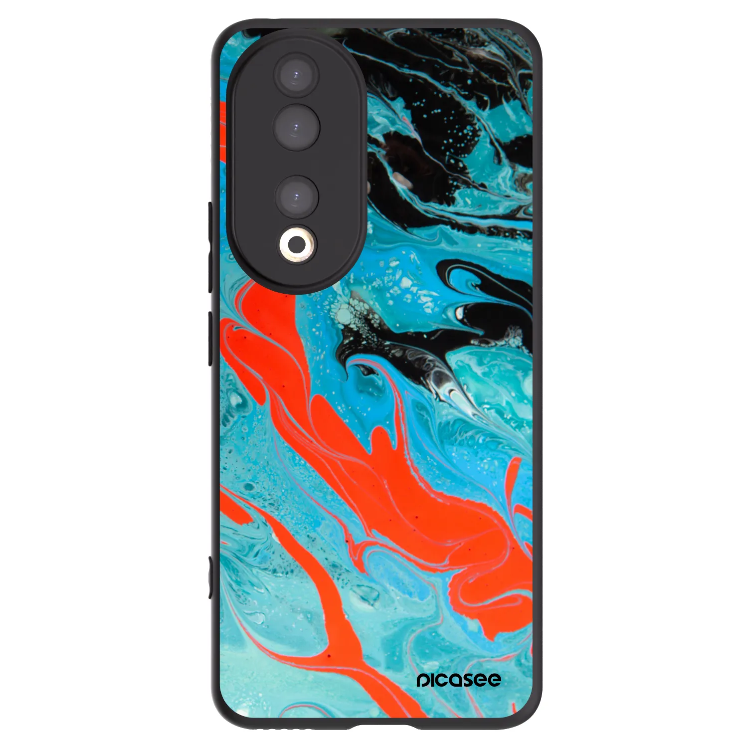 Picasee silikónový čierny obal pre Honor 90 5G - Blue Magma