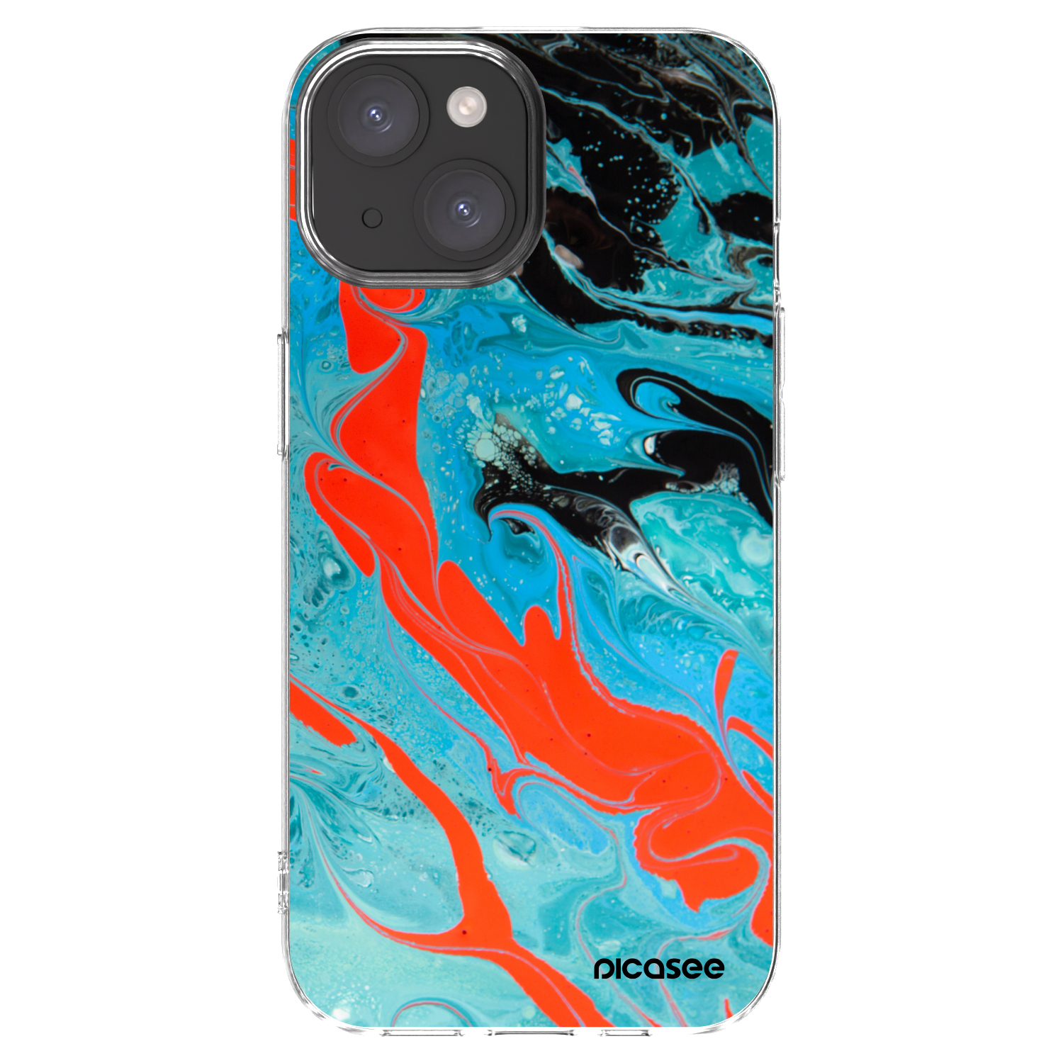 Picasee silikónový prehľadný obal pre Apple iPhone 15 - Blue Magma