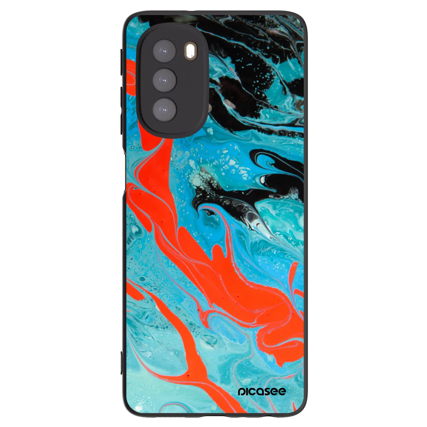 Picasee silikónový čierny obal pre Motorola Moto G51 - Blue Magma