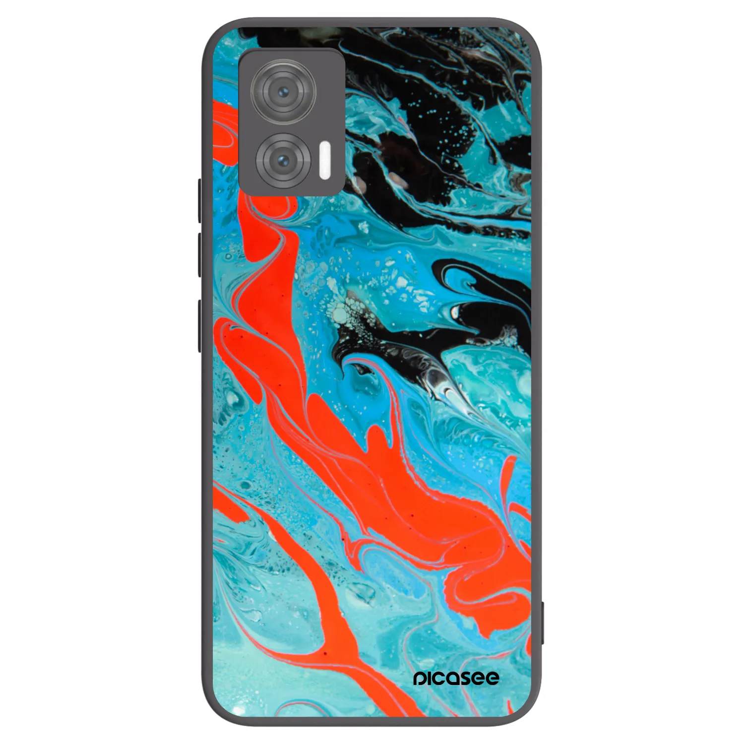 Picasee silikónový čierny obal pre Motorola Edge 30 Neo - Blue Magma