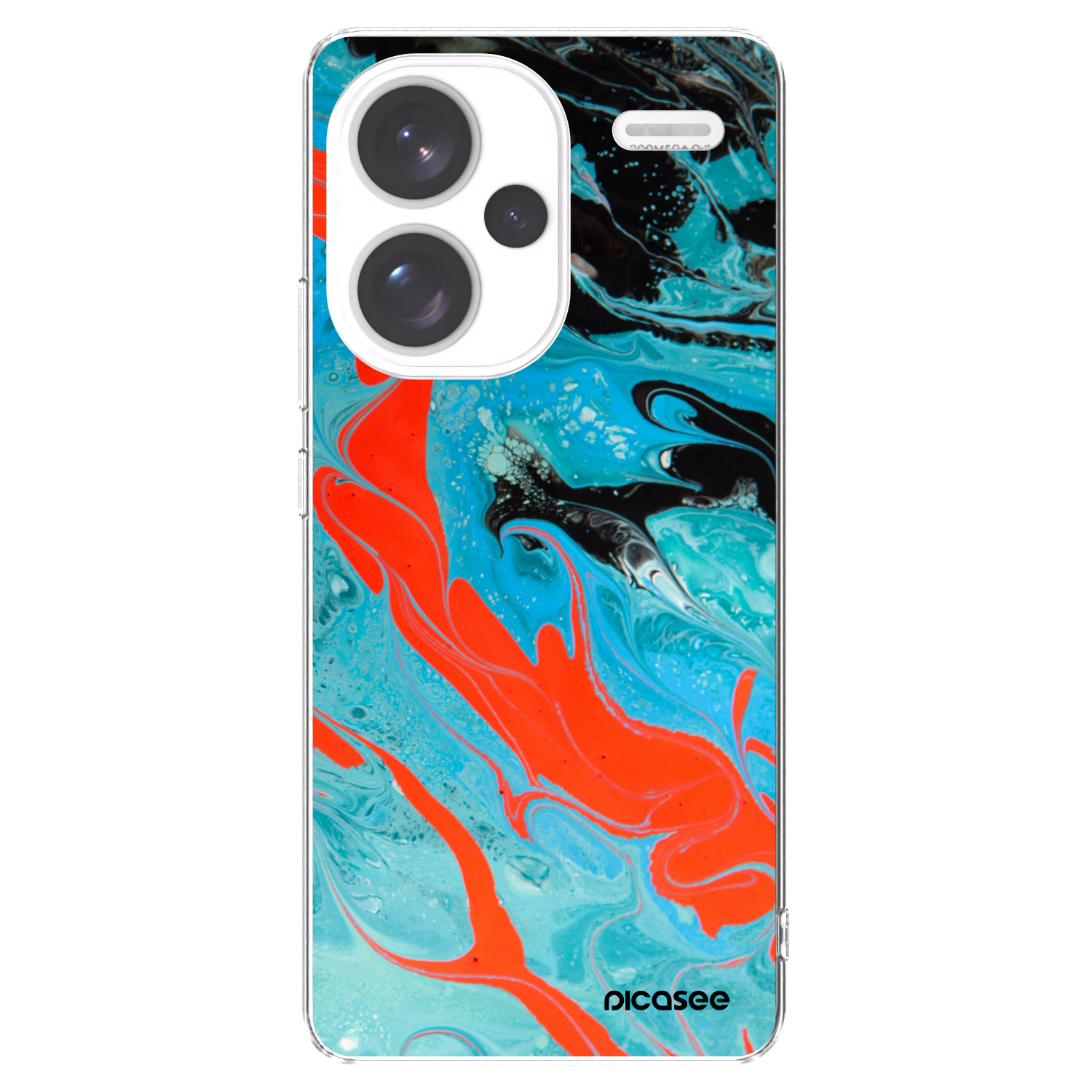 Picasee silikónový prehľadný obal pre Xiaomi Redmi Note 13 Pro+ 5G - Blue Magma