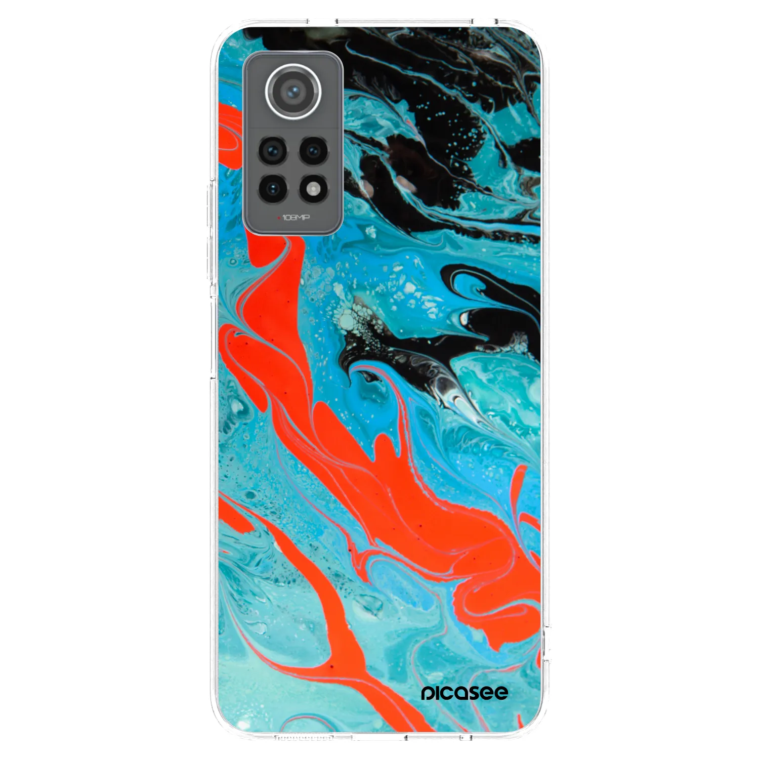 Picasee silikónový prehľadný obal pre Xiaomi Redmi Note 12 Pro 4G - Blue Magma