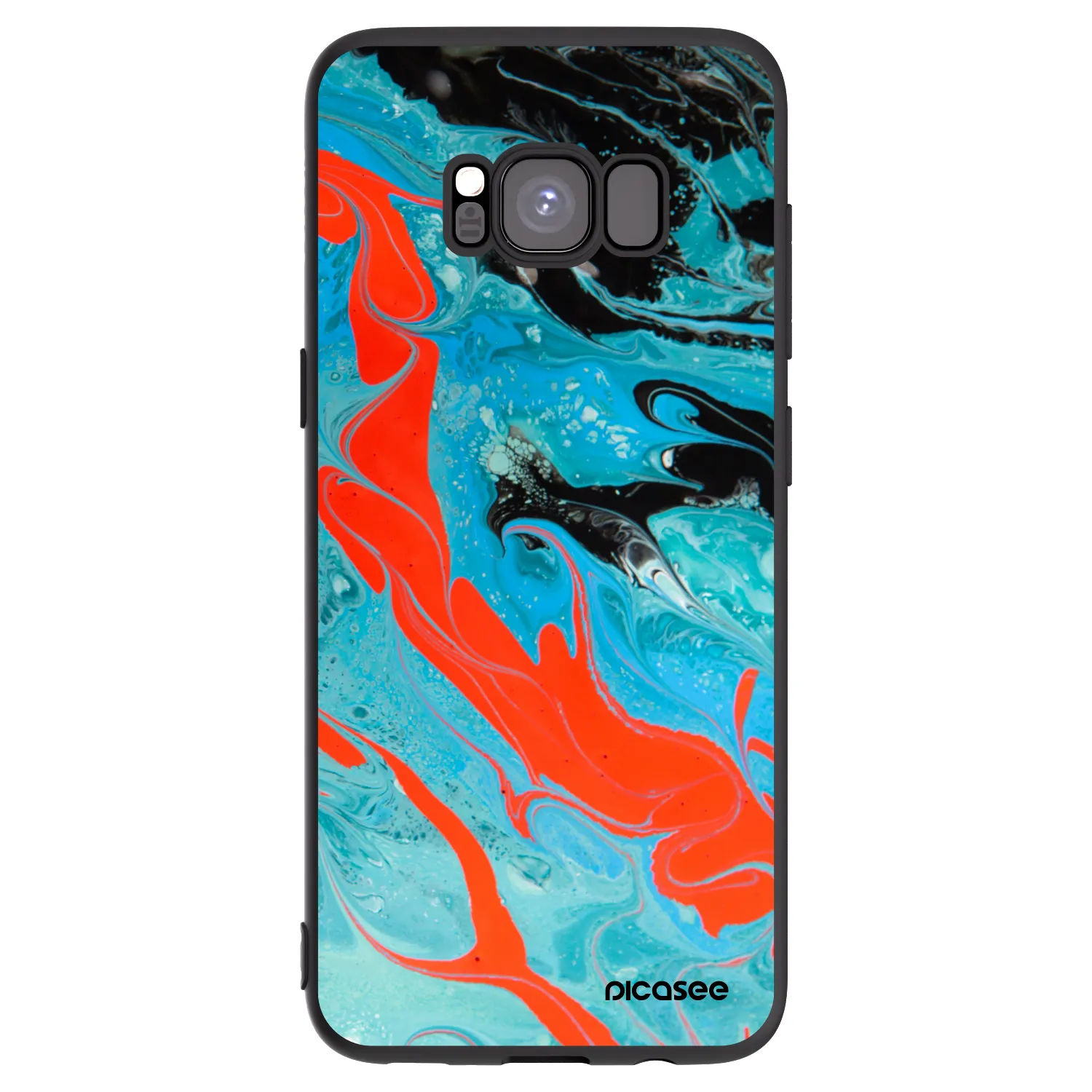Picasee silikónový čierny obal pre Samsung Galaxy S8 G950F - Blue Magma