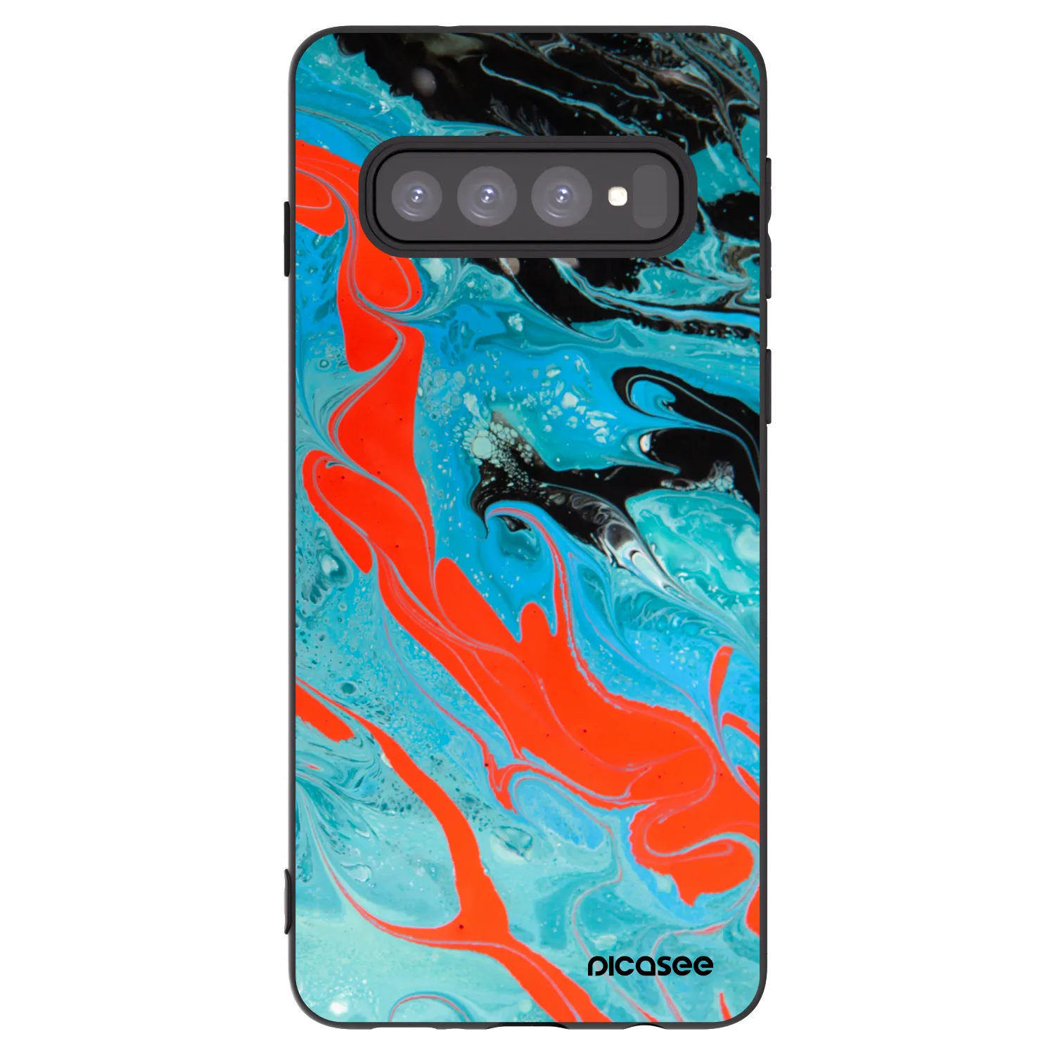 Picasee silikónový čierny obal pre Samsung Galaxy S10 G973 - Blue Magma