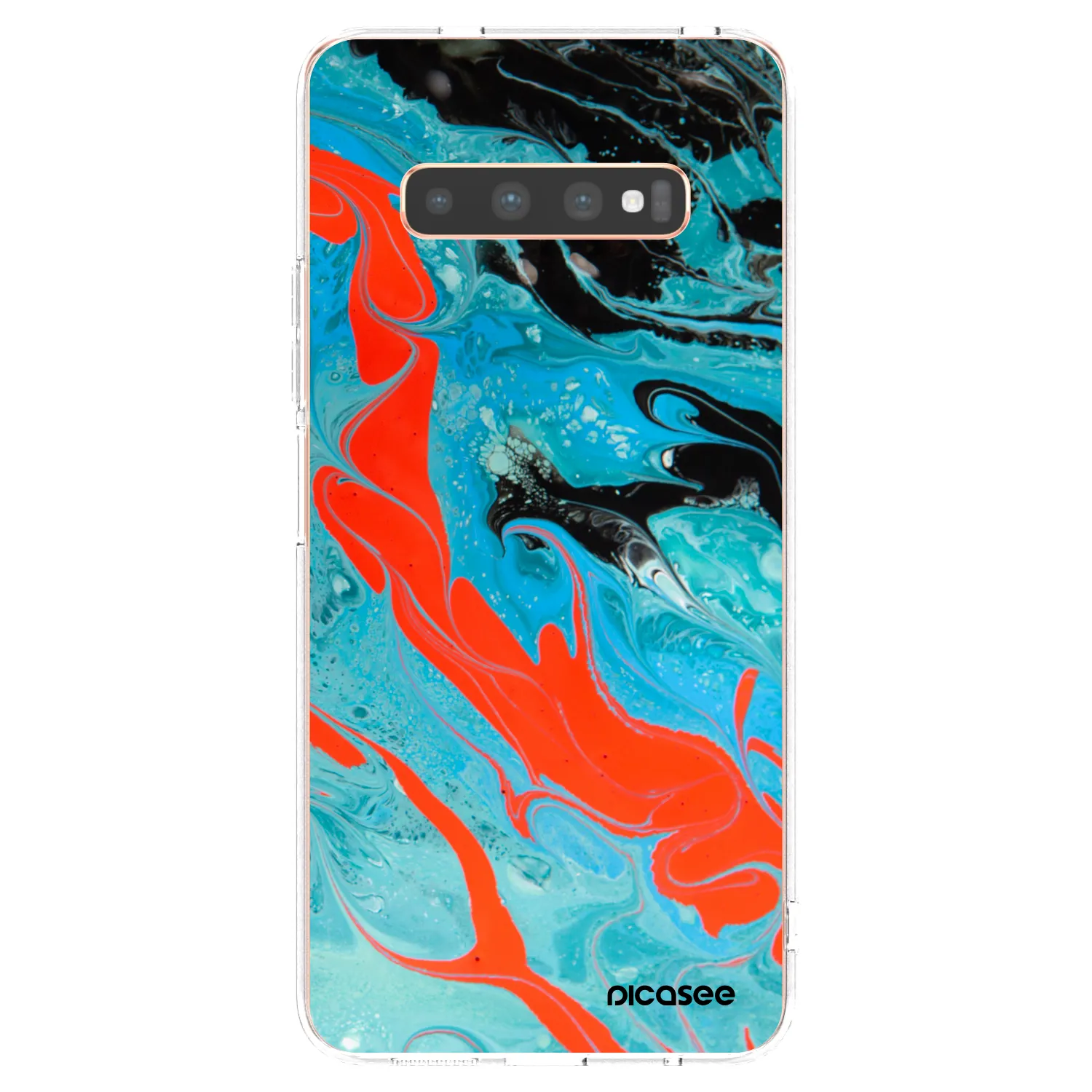 Picasee silikónový prehľadný obal pre Samsung Galaxy S10 Plus G975 - Blue Magma