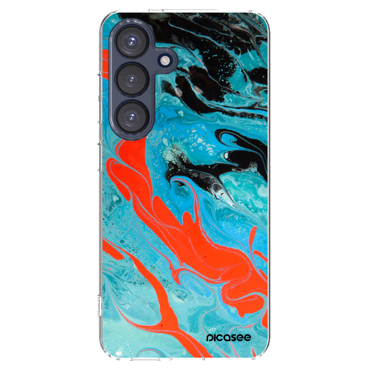Picasee silikónový prehľadný obal pre Samsung Galaxy S25 5G - Blue Magma