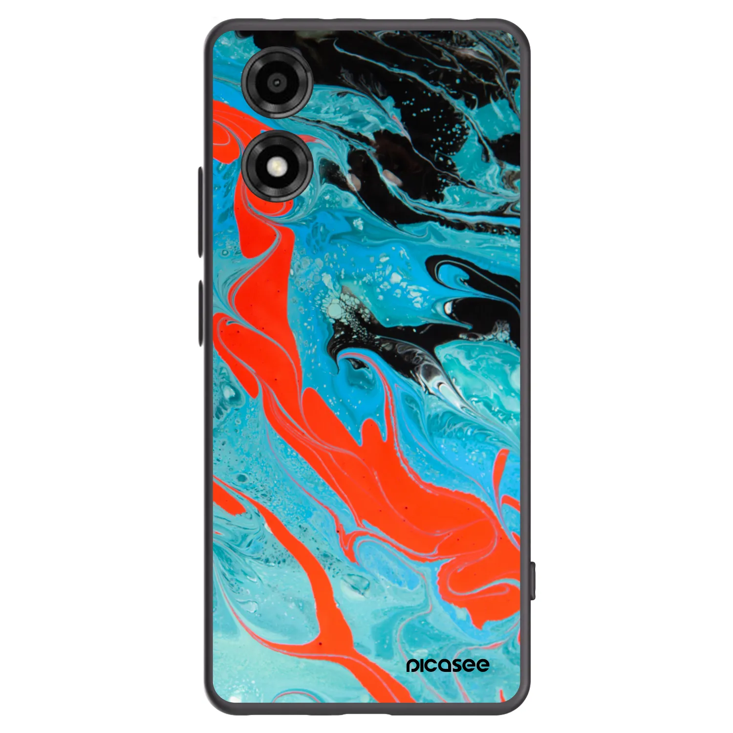 Picasee silikónový čierny obal pre Motorola Moto E14 - Blue Magma