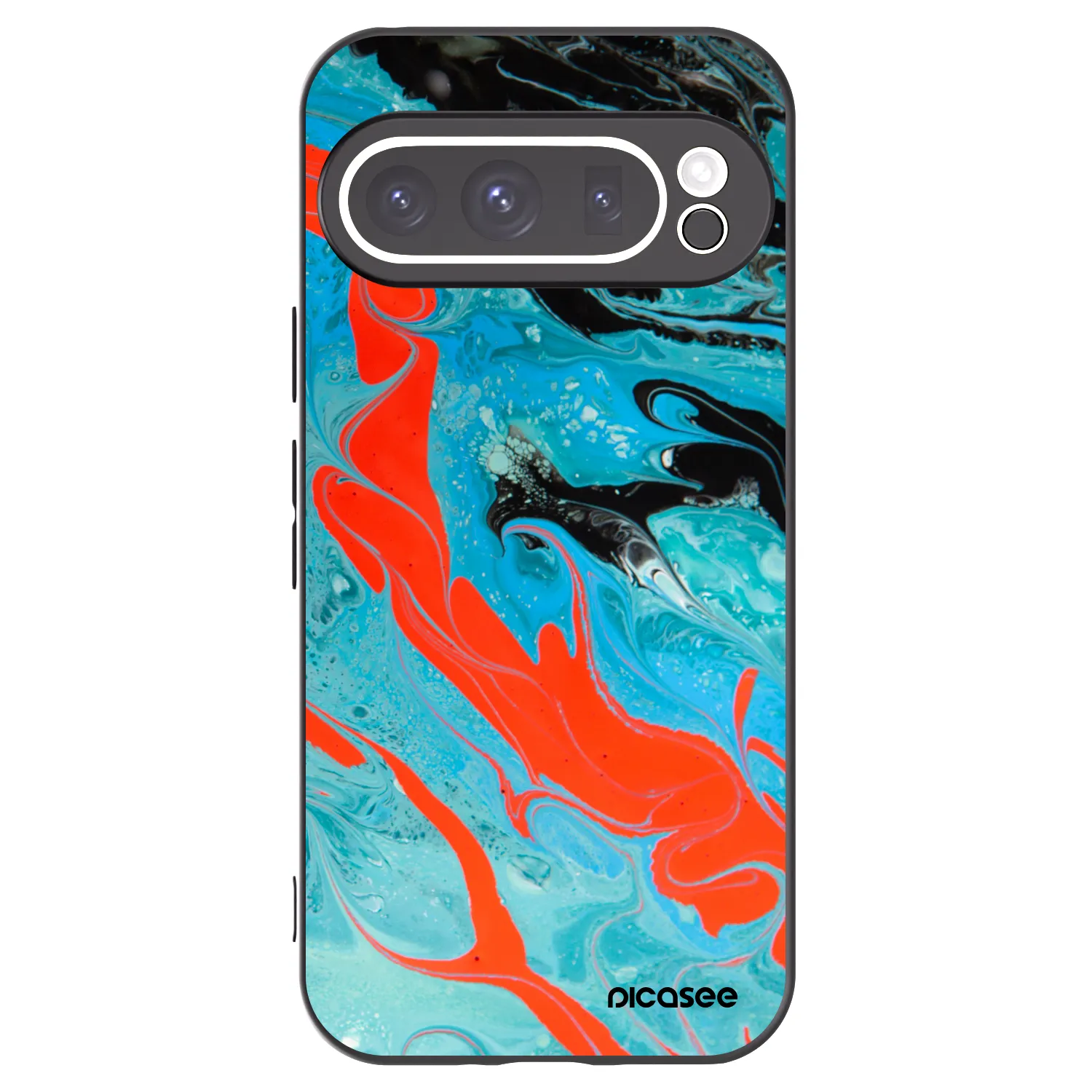 Picasee silikónový čierny obal pre Google Pixel 9 Pro XL - Blue Magma