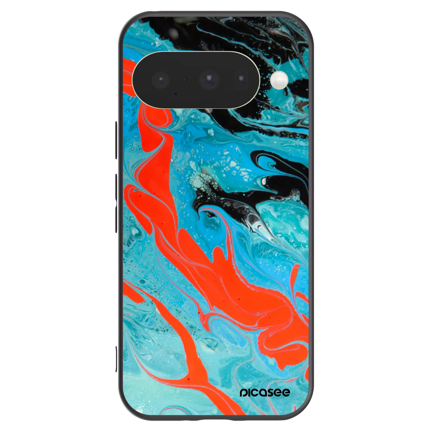 Picasee silikónový čierny obal pre Google Pixel 10 - Blue Magma