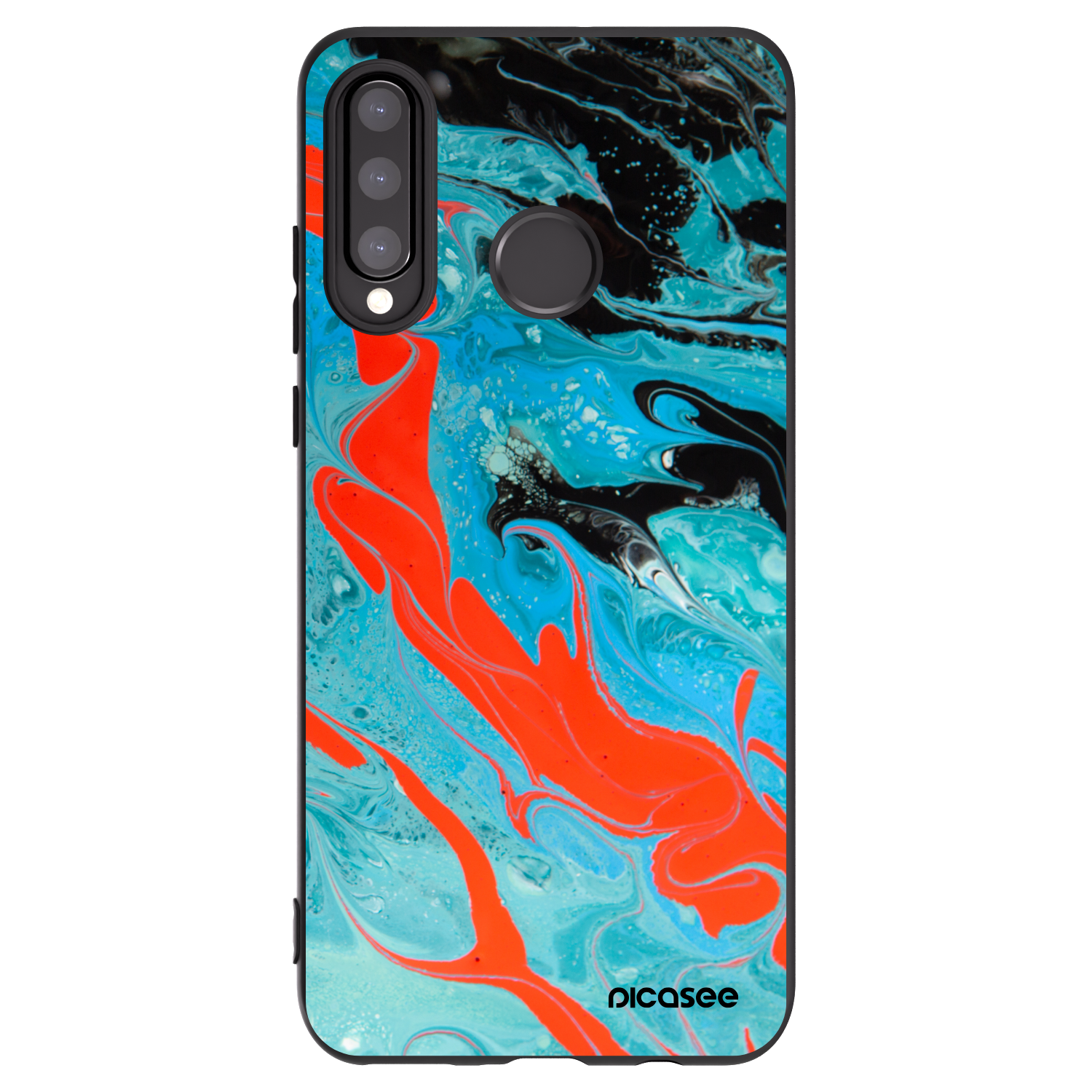 Picasee silikónový čierny obal pre Huawei P30 Lite - Blue Magma