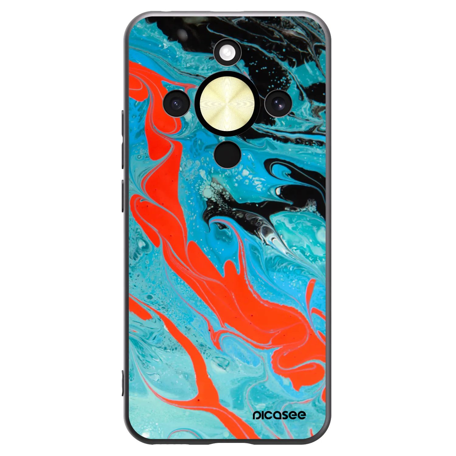 Picasee silikónový čierny obal pre Honor Magic8 Lite 5G - Blue Magma