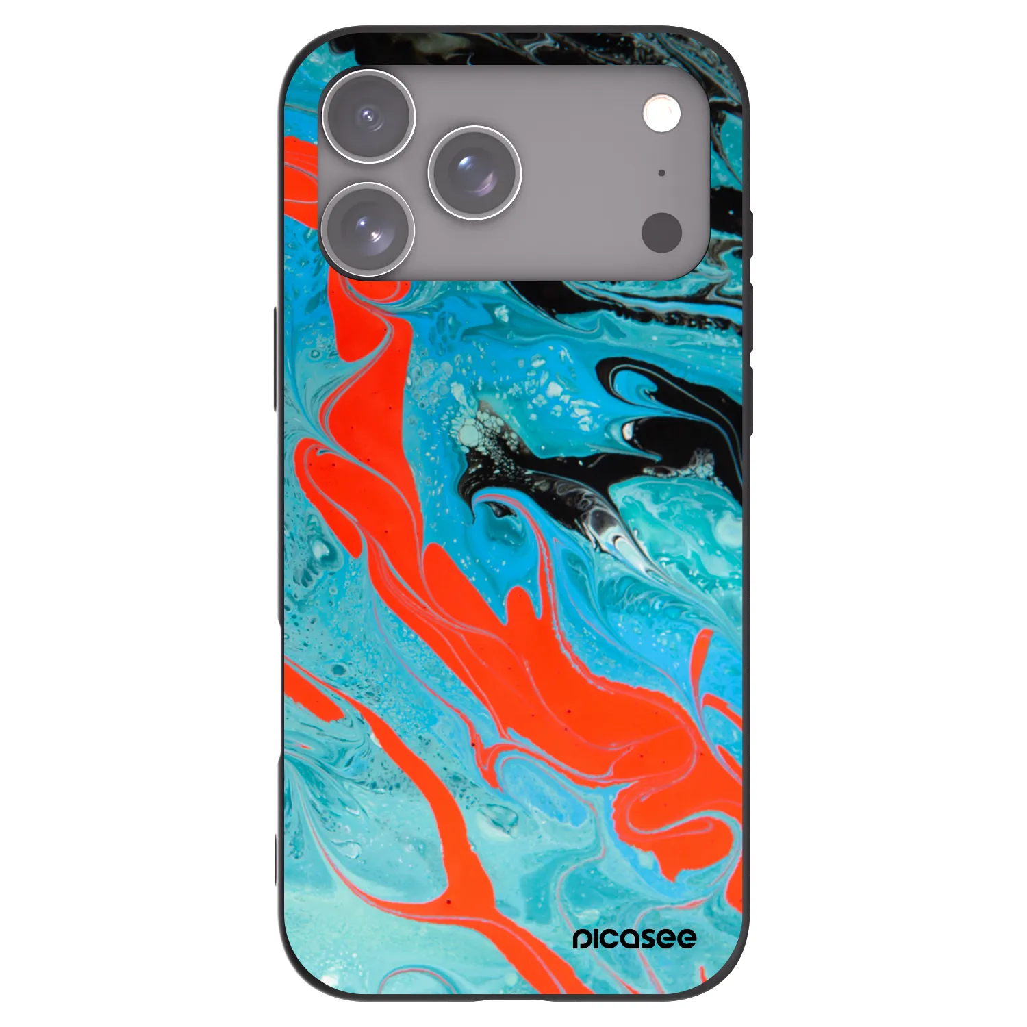 Picasee silikónový čierny obal pre Apple iPhone 18 Pro Max - Blue Magma