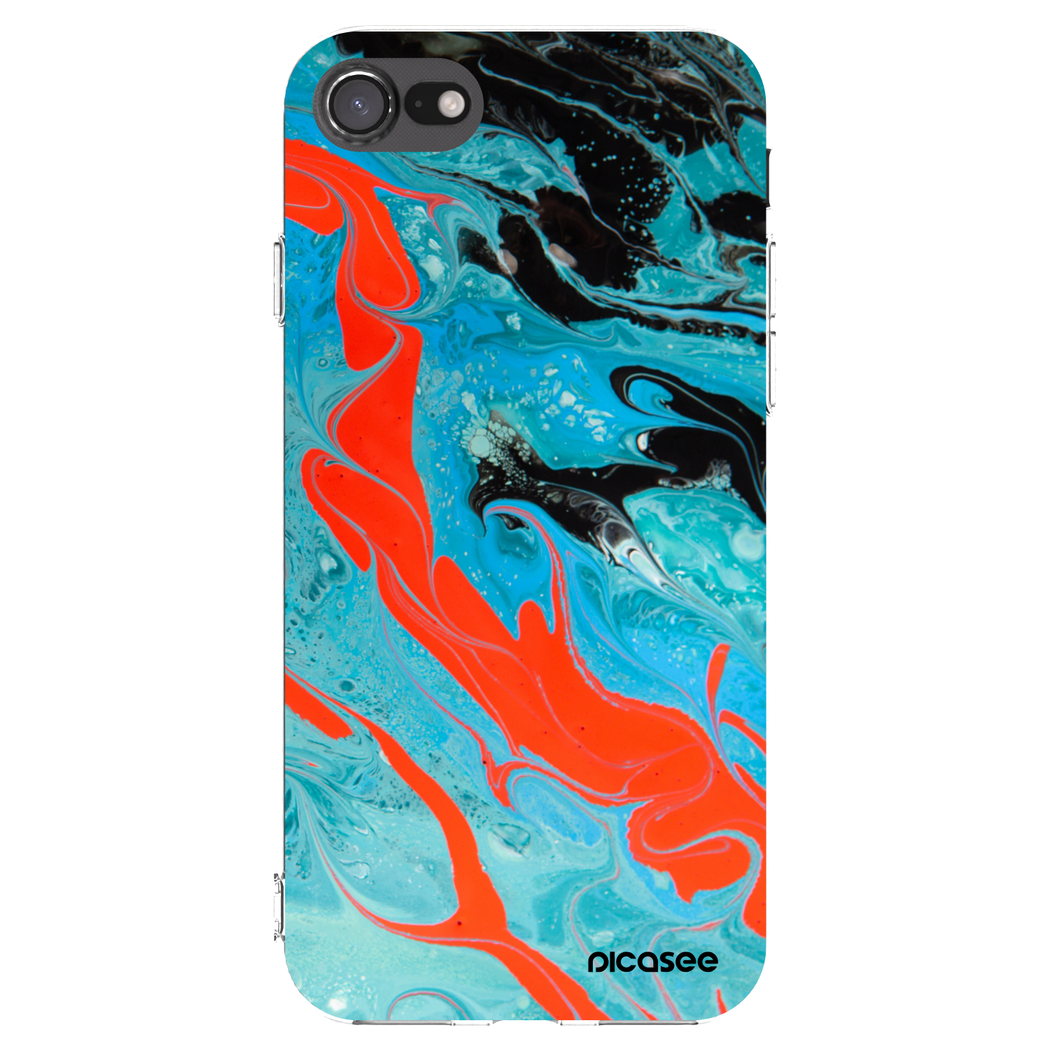 Picasee silikónový prehľadný obal pre Apple iPhone 8 - Blue Magma