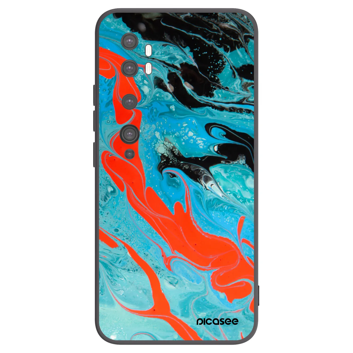 Picasee silikónový čierny obal pre Xiaomi Mi Note 10 (Pro) - Blue Magma