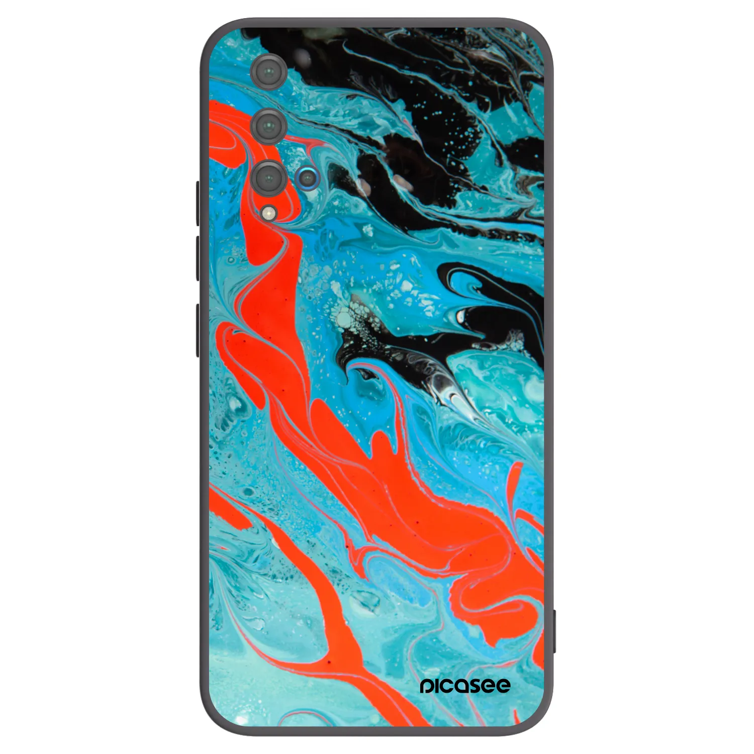 Picasee silikónový čierny obal pre Huawei Nova 5T - Blue Magma