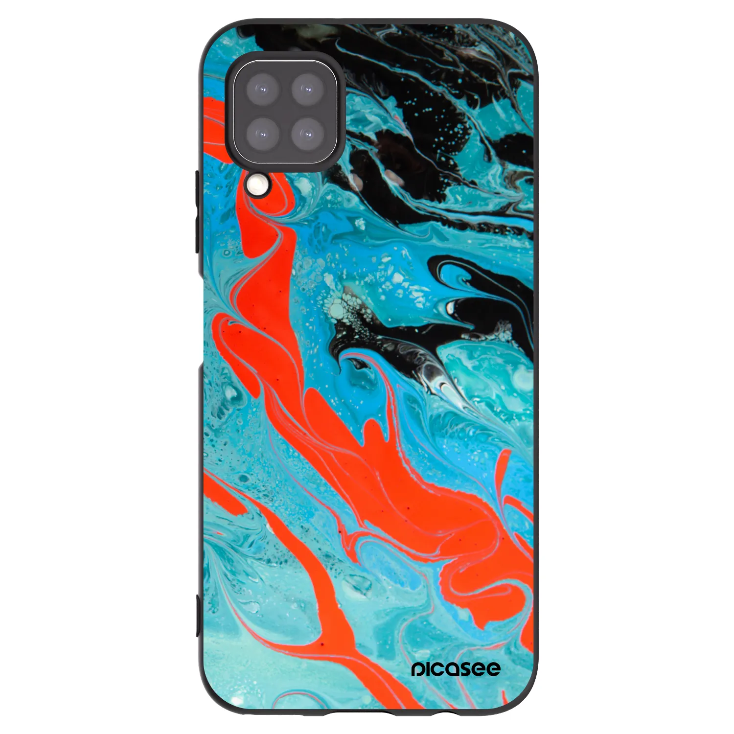 Picasee silikónový čierny obal pre Huawei P40 Lite - Blue Magma