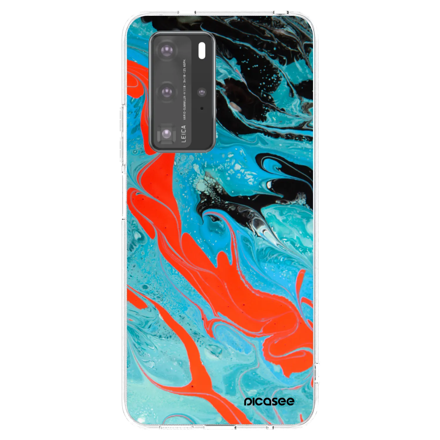 Picasee silikónový prehľadný obal pre Huawei P40 Pro - Blue Magma
