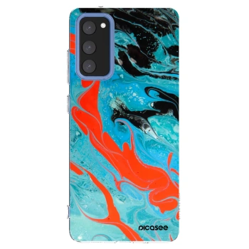 Picasee silikónový prehľadný obal pre Samsung Galaxy S20 FE - Blue Magma