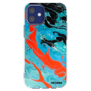 Picasee silikónový prehľadný obal pre Apple iPhone 12 mini - Blue Magma