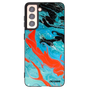 Picasee silikónový čierny obal pre Samsung Galaxy S21 5G G991B - Blue Magma