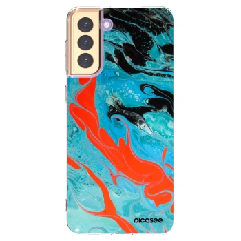 Picasee silikónový prehľadný obal pre Samsung Galaxy S21+ 5G G996F - Blue Magma
