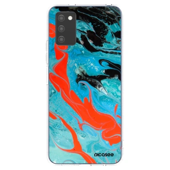 Picasee silikónový prehľadný obal pre Samsung Galaxy A02s A025G - Blue Magma