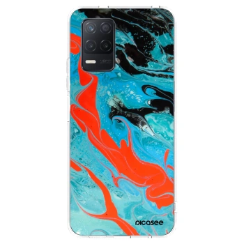 Picasee silikónový prehľadný obal pre Realme 8 5G - Blue Magma