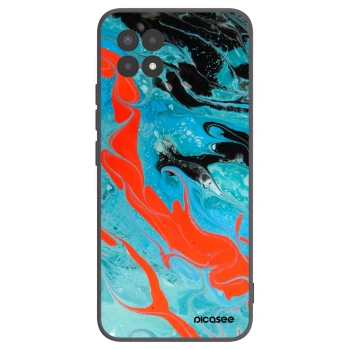 Picasee silikónový čierny obal pre Realme 8i - Blue Magma