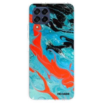 Picasee silikónový prehľadný obal pre Samsung Galaxy M53 5G - Blue Magma