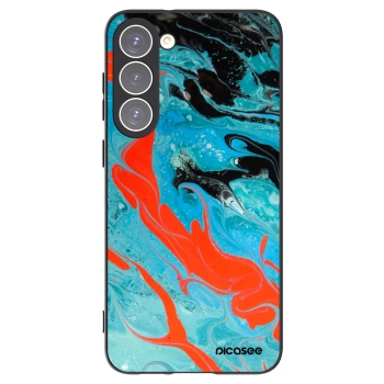 Picasee silikónový čierny obal pre Samsung Galaxy S23+ 5G - Blue Magma