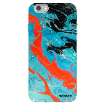 Picasee silikónový prehľadný obal pre Apple iPhone 6/6S - Blue Magma