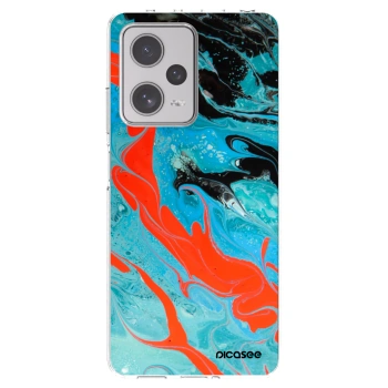 Picasee silikónový prehľadný obal pre Xiaomi Redmi Note 12 Pro+ 5G - Blue Magma