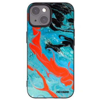 Picasee silikónový čierny obal pre Apple iPhone 15 - Blue Magma