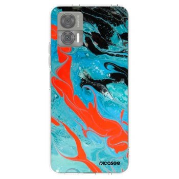 Picasee silikónový prehľadný obal pre Motorola Edge 30 Neo - Blue Magma