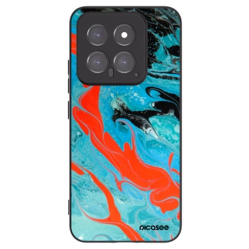 Picasee silikónový čierny obal pre Xiaomi 14 - Blue Magma