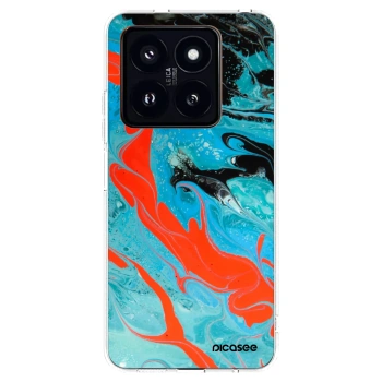 Picasee silikónový prehľadný obal pre Xiaomi 14 Pro - Blue Magma