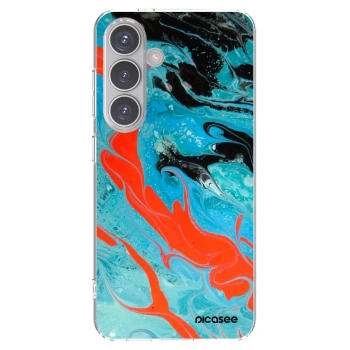 Picasee silikónový prehľadný obal pre Samsung Galaxy S24 S921B 5G - Blue Magma
